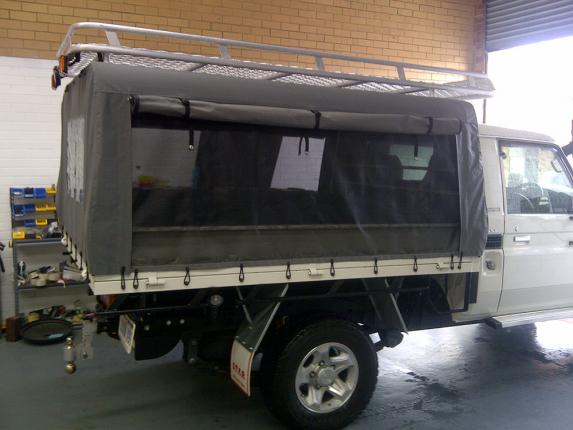 Landcruiser canvas canopy camping 2